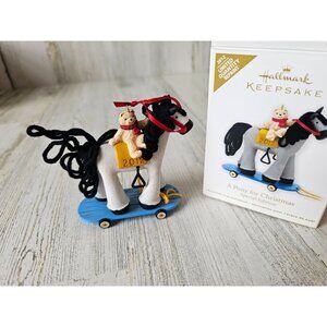 Hallmark pony for Xmas 2012 repaint‎ white horse bear ornament new Xmas tree